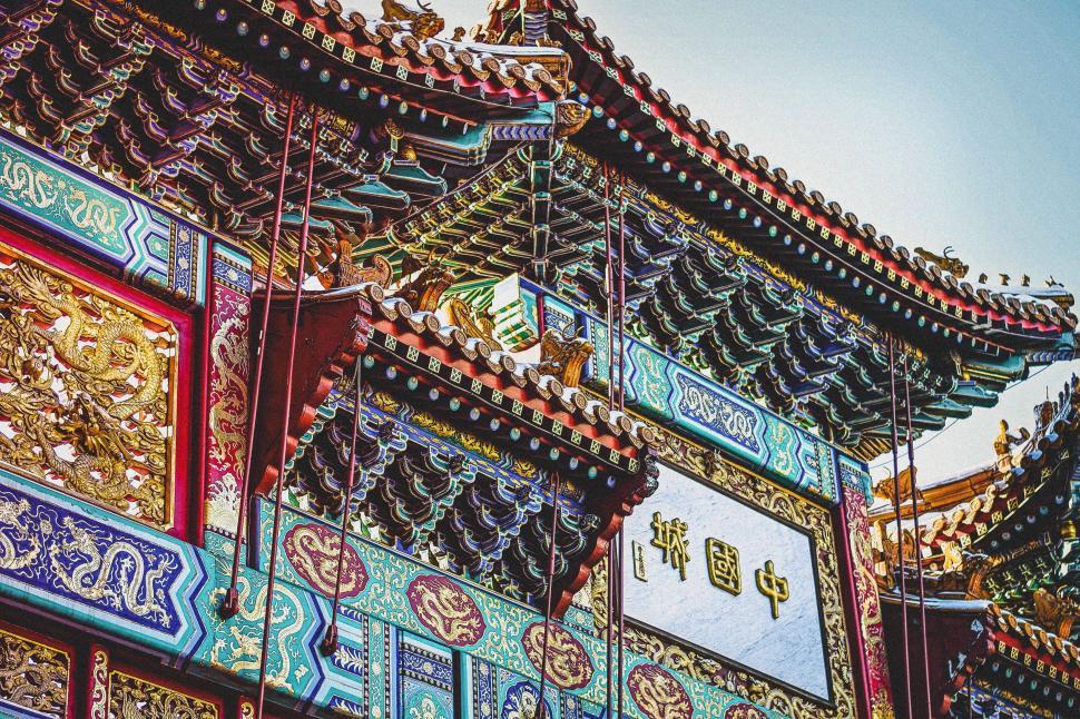 Free Image of Tall Building With Colorful Decorations 