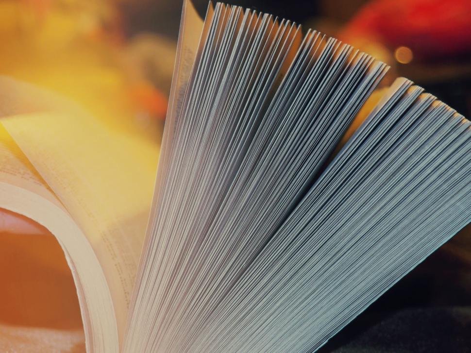 Free Image of Open Book on Table 