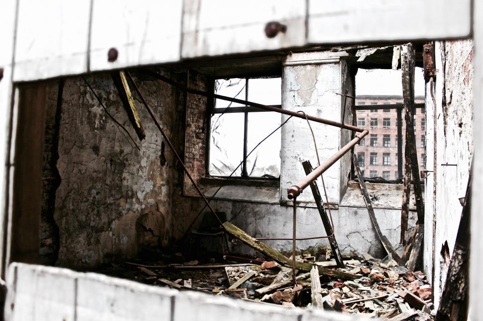 Free Image of Abandoned Building With Broken Window 
