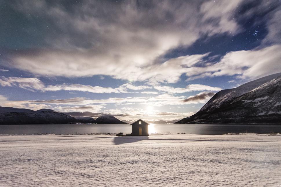 Free Image of Snow Covered Field With House 