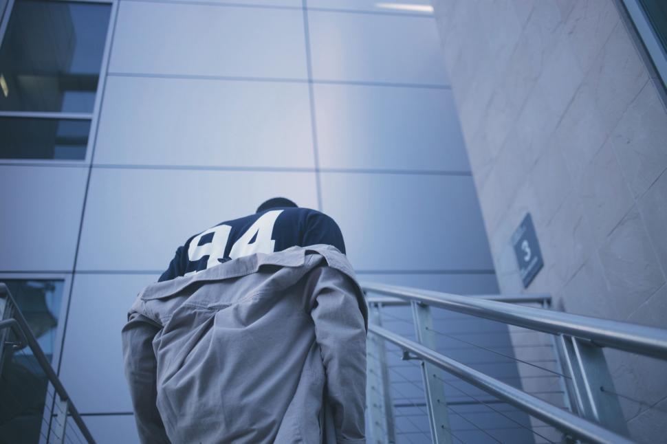 Free Image of Man Ascending Staircase 