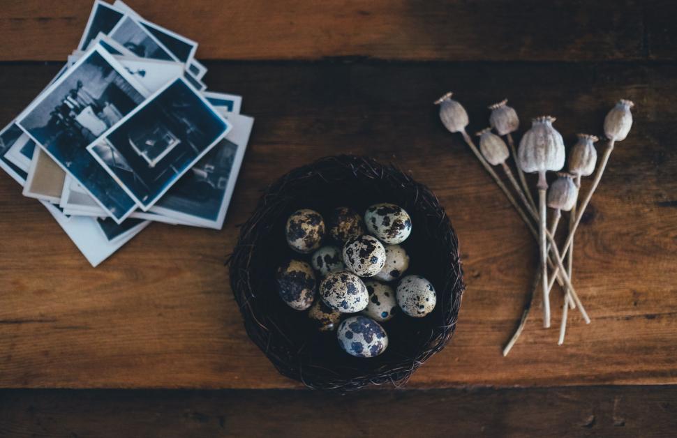Free Image of Wooden Table With Bowl of Eggs 