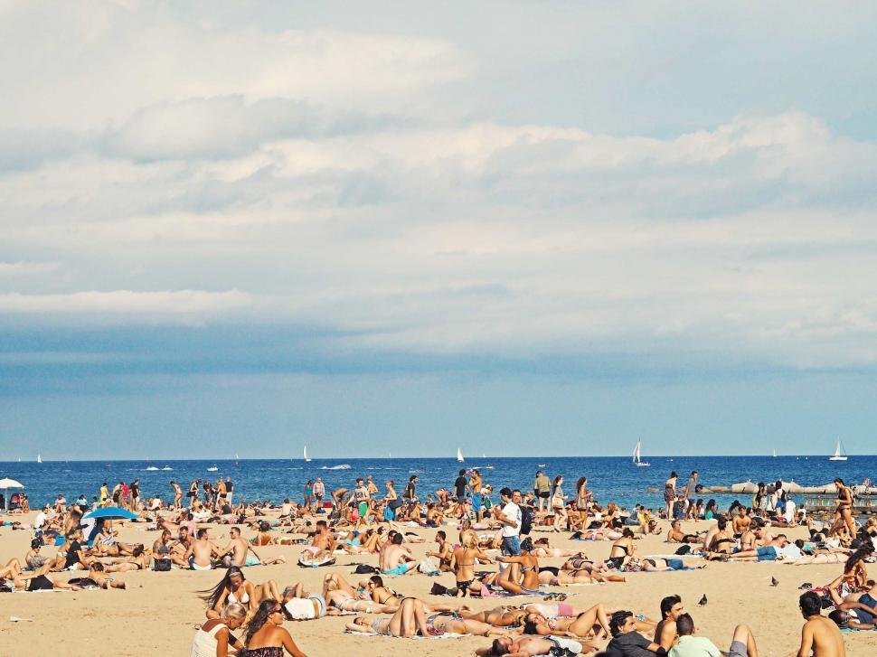 Free Image of Large Group of People Enjoying the Beach 