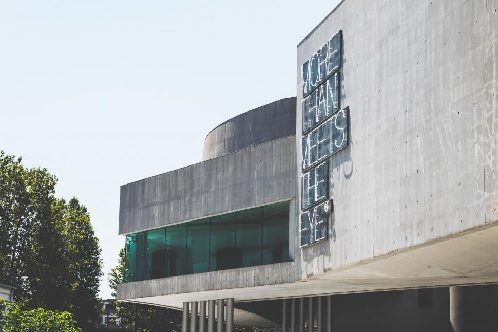 Free Image of Concrete Building With Sign 