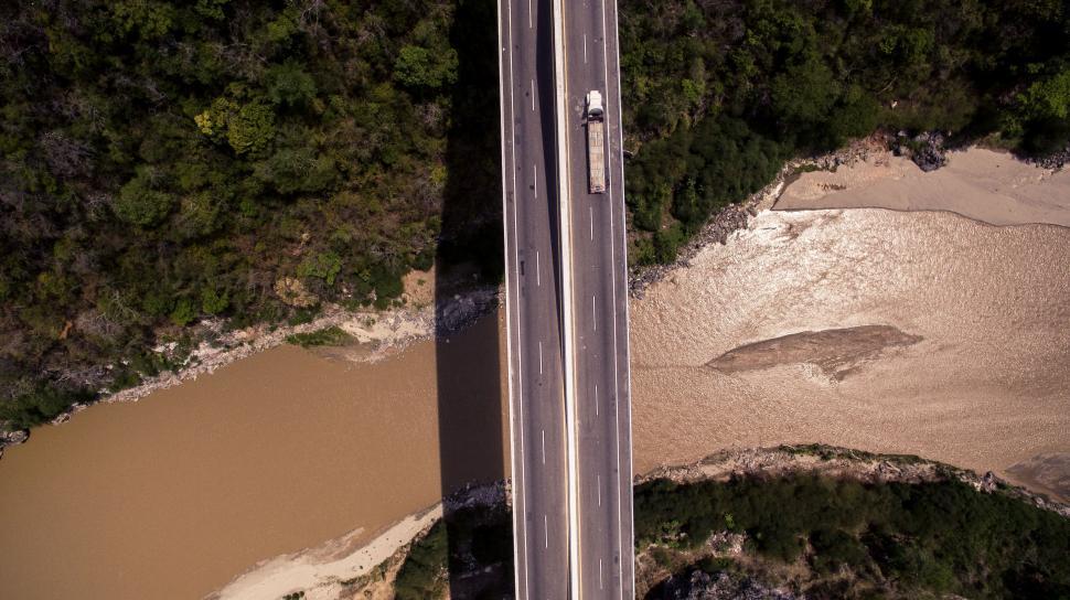 Free Image of Aerial View of Road and River 