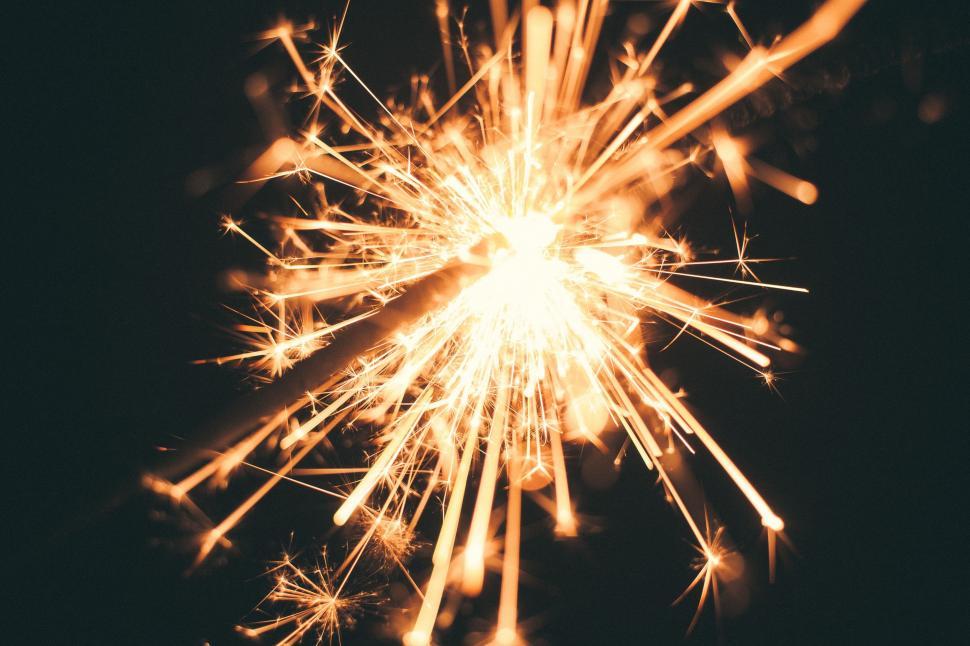 Free Image of Close Up of Sparkler on Black Background 