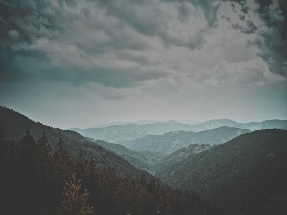 Free Image of Majestic Mountain Range in Black and White 
