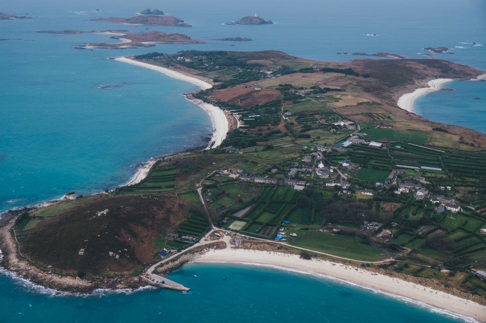 Free Image of Aerial View of Island in the Middle of Ocean 