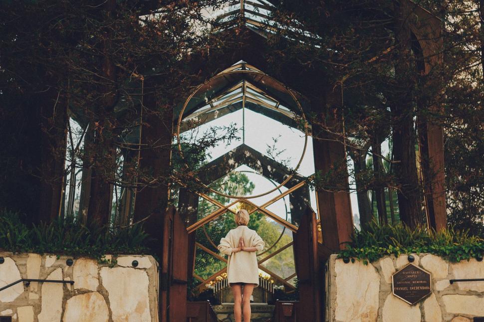 Free Image of Person Standing in Front of Gate 