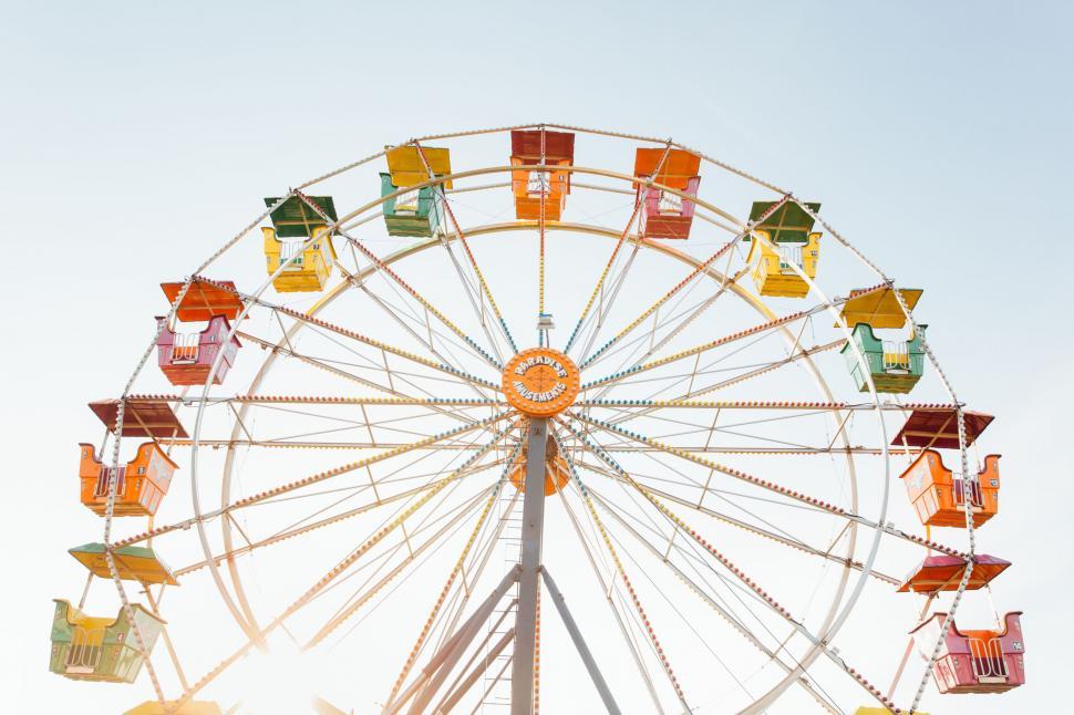 Free Image of Ferris Wheel Floating in the Sky 