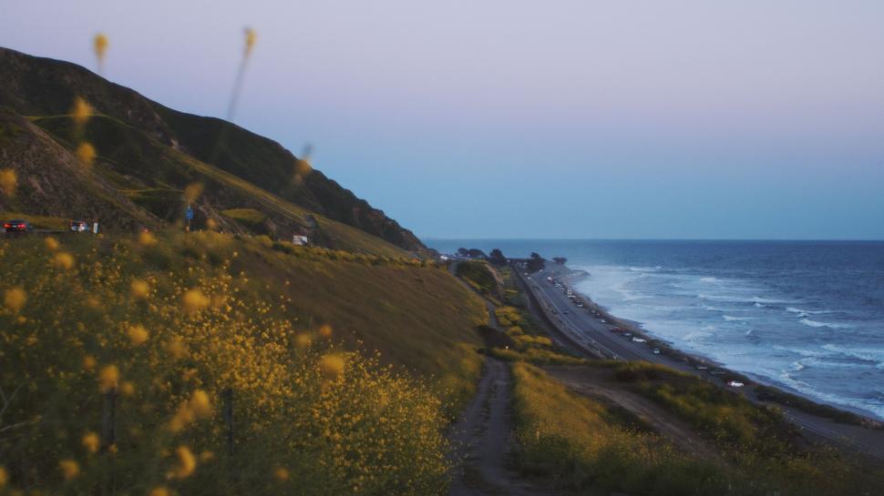 Free Image of Scenic View of the Ocean From a Hill 