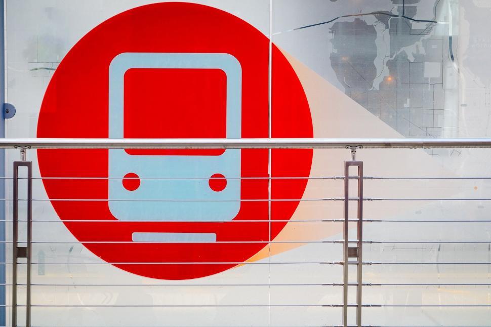 Free Image of Red and White Bus Sign 