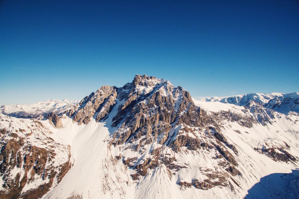 Free Image of Snowy Mountain Range Viewed From Plane 