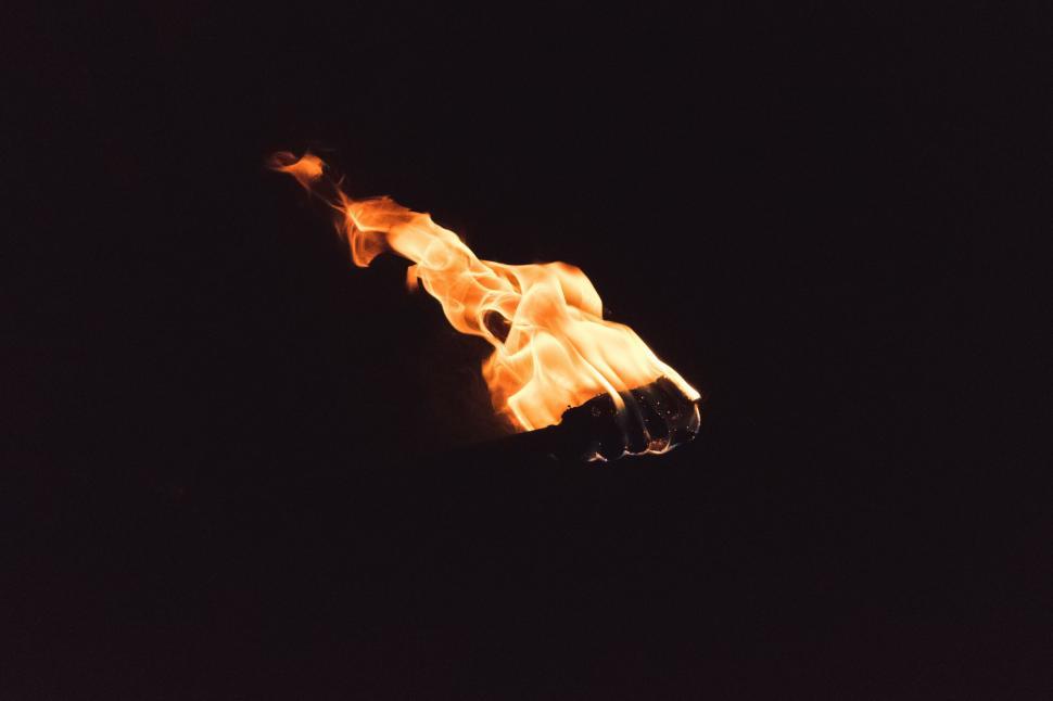 Free Image of Intense Fire Burning in the Dark 
