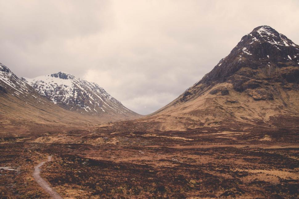 Free Image of Dirt Road in the Middle of a Mountain Range 