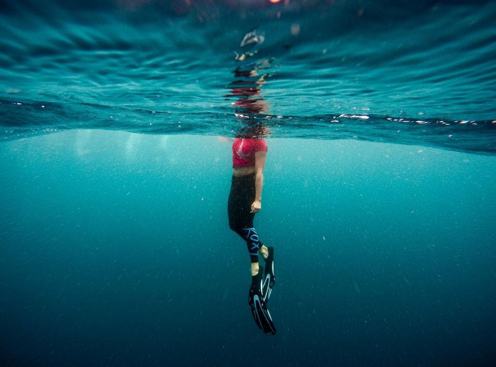 Free Image of Person Swimming With Feet in Water 