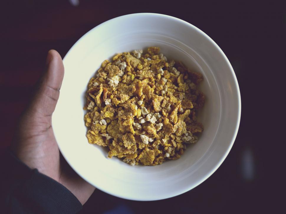 Free Image of Person Holding a Bowl of Cereal 