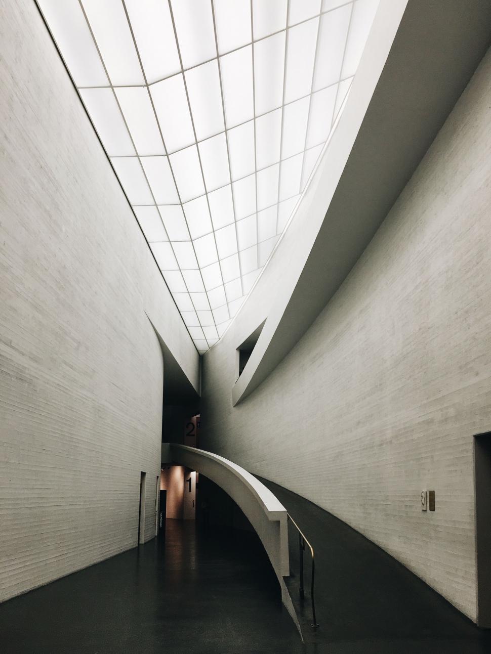 Free Image of Long Hallway in Black and White 