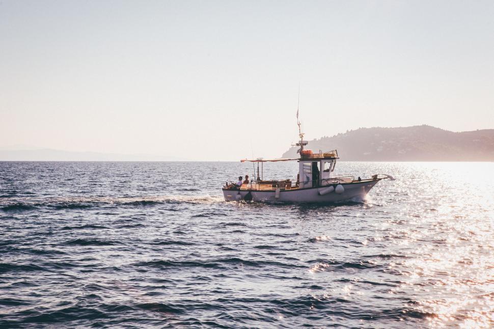 Free Image of Boat Sailing in Open Water 