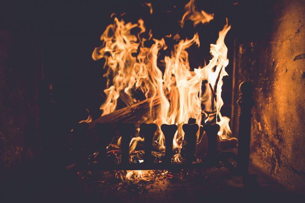 Free Image of Fire Burning Inside Brick Oven 