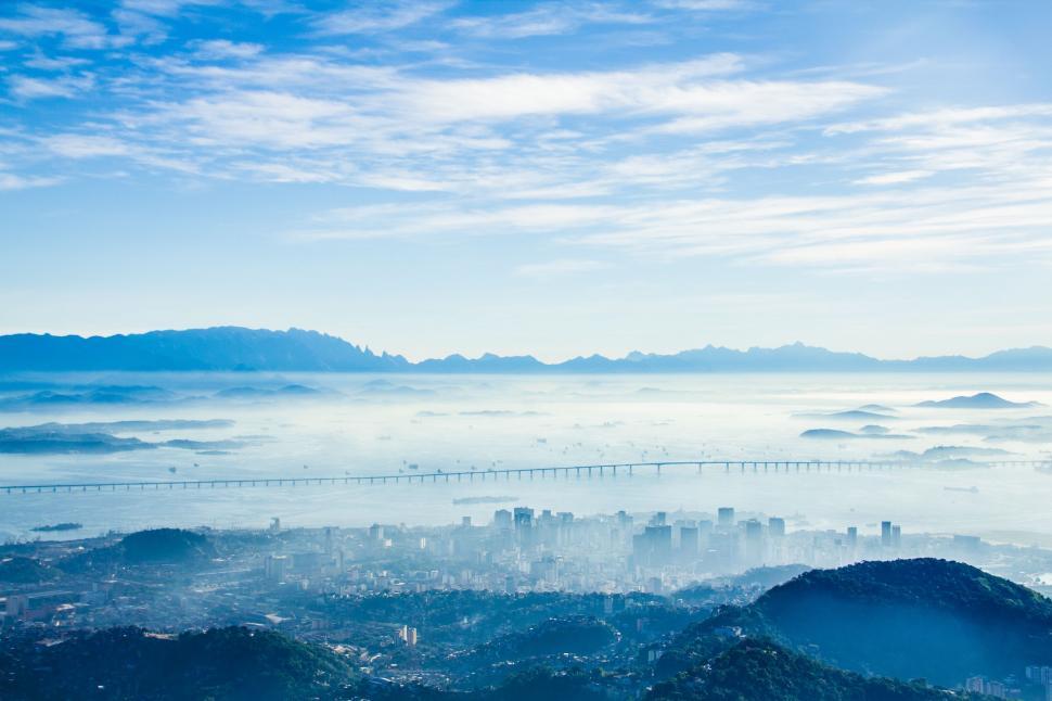 Free Image of A Panoramic View of a City From Above 