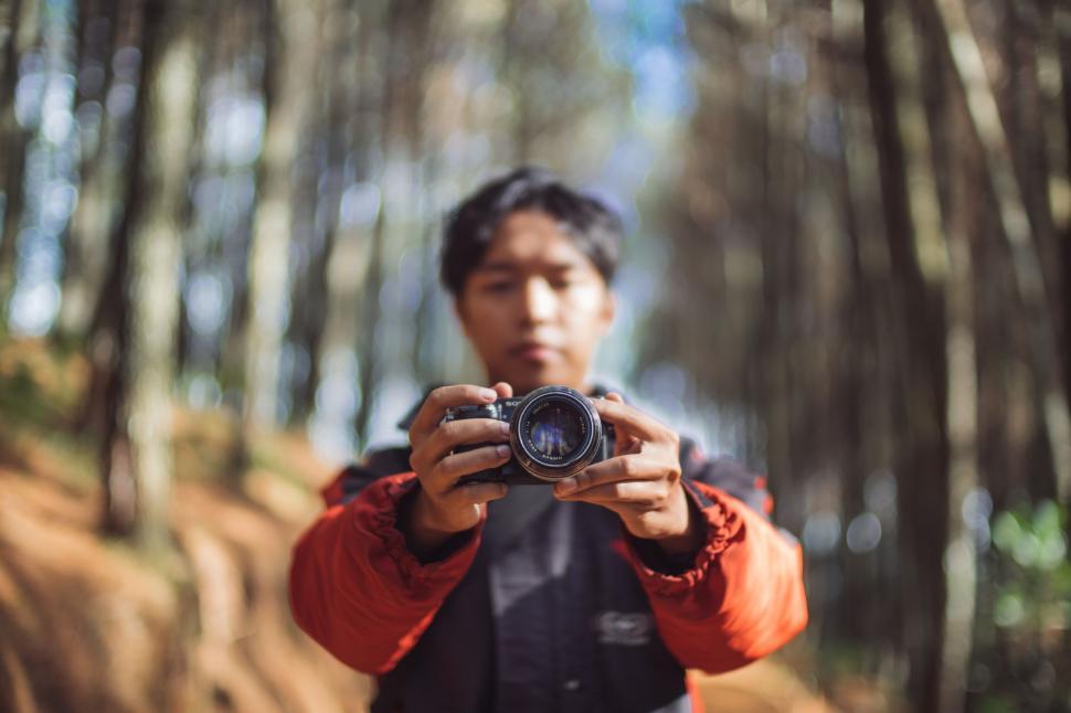 Free Image of Man Taking Selfie With Camera 