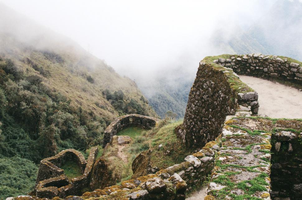 Free Image of Moss-Covered Stone Wall 