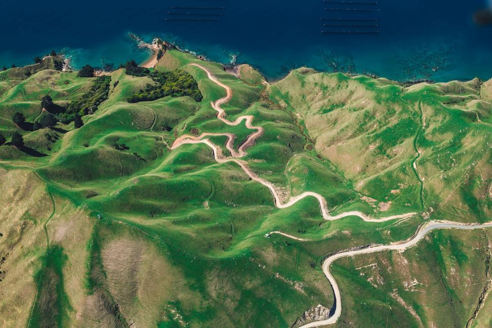 Free Image of Aerial View of Mountain With River 
