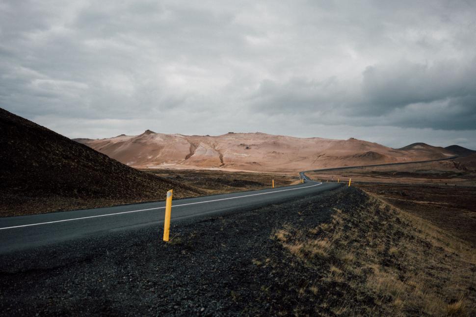 Free Image of Road With Yellow Sign 