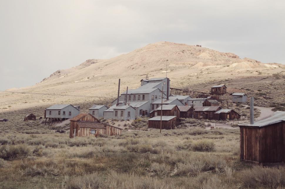 Free Image of Old Western Town in Black and White 