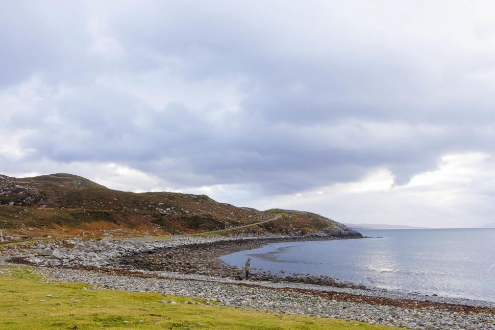 Free Image of Grassy Field Next to Water 
