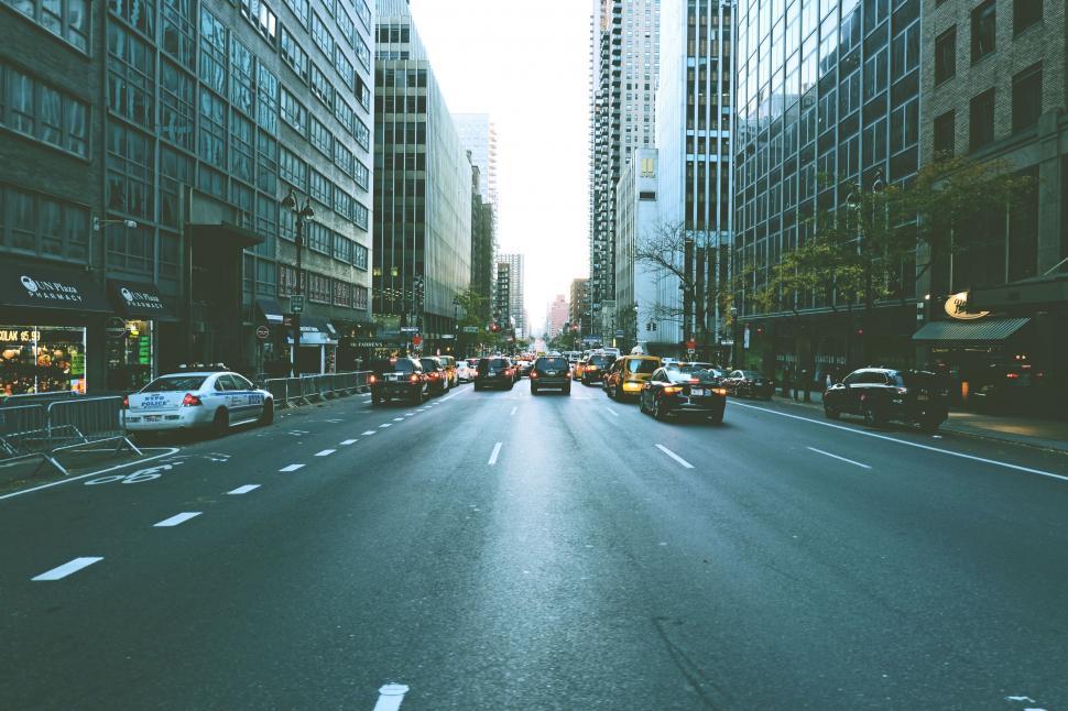 Free Image of City Street Filled With Tall Buildings 