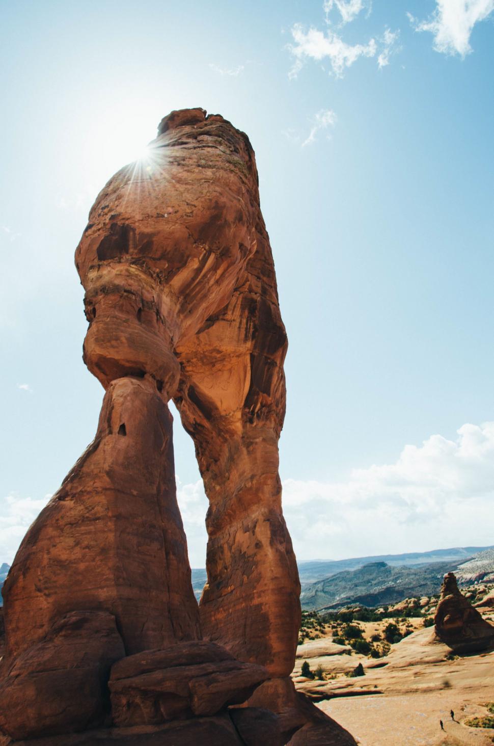 Free Image of Massive Rock Formation in Desert 