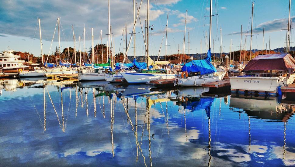 Free Image of Cluster of Boats in the Water 