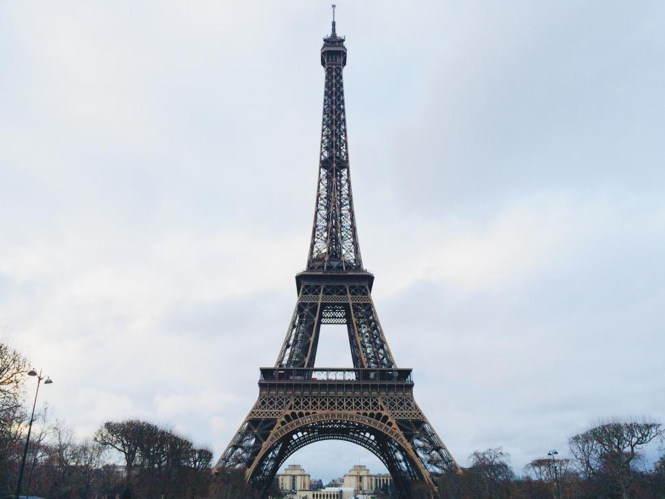 Free Image of The Eiffel Tower Dominating the Paris Skyline 