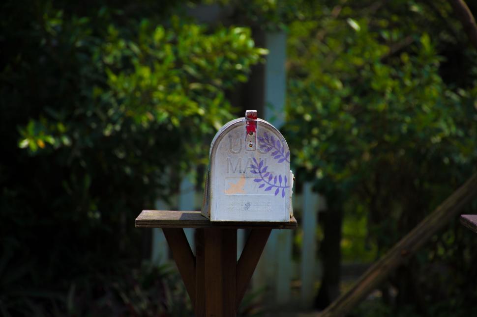 Free Image of Mailbox on Wooden Post 