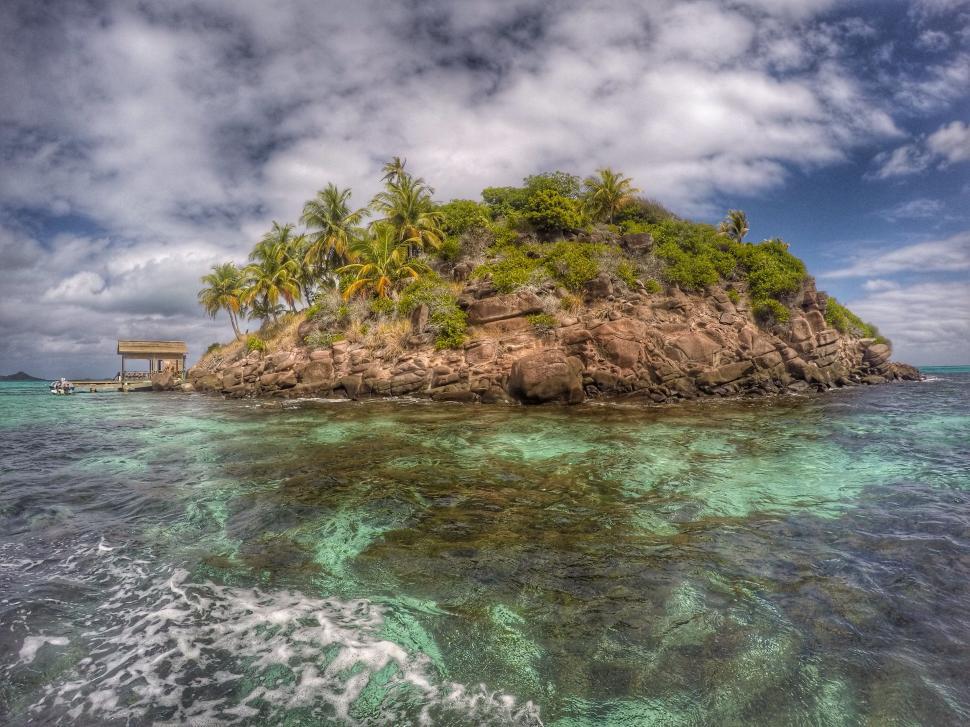 Free Image of Small Island in the Middle of the Ocean 