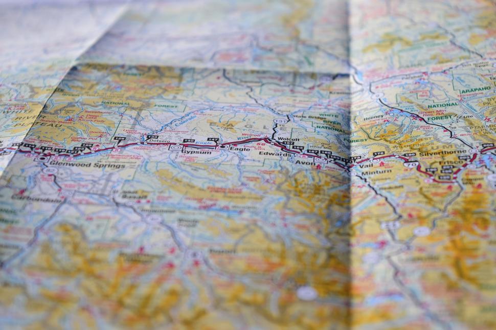 Free Image of Close Up of a Map on a Table 