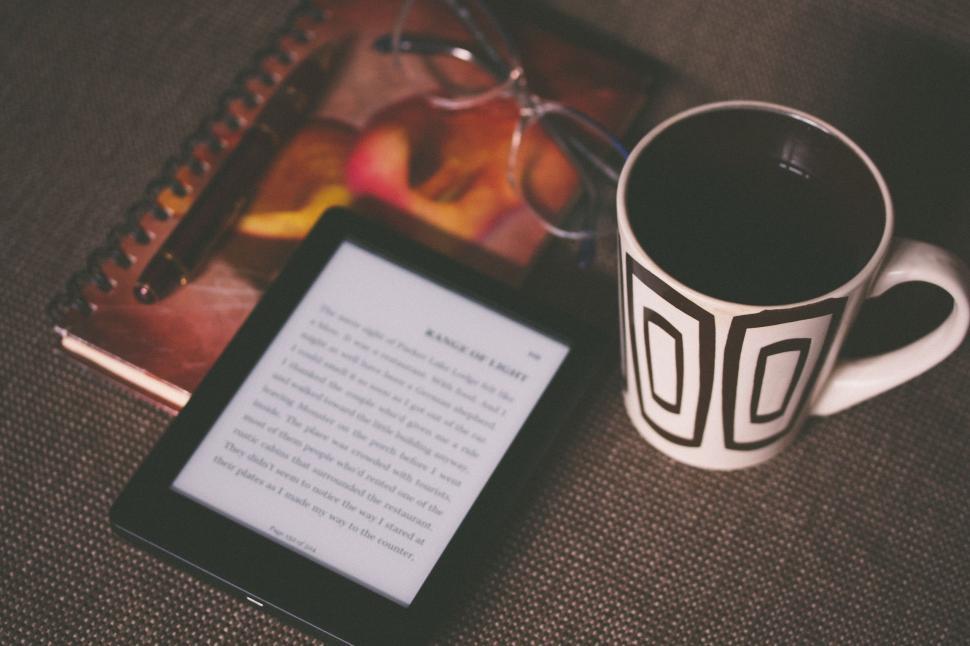 Free Image of Coffee Cup and Tablet on Table 