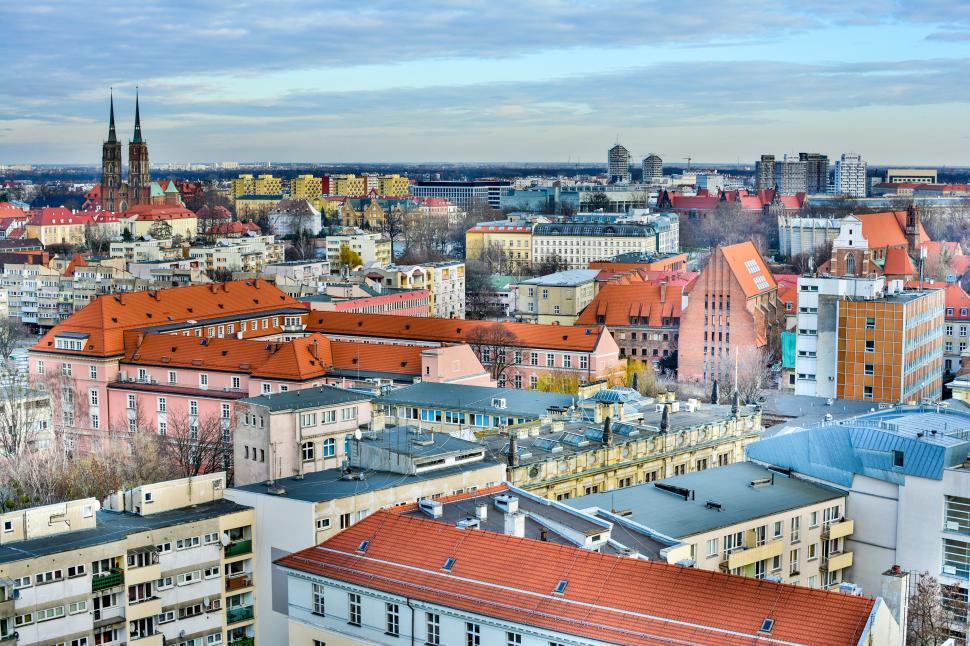 Free Image of A View of a Cityscape From the Top of a Building 