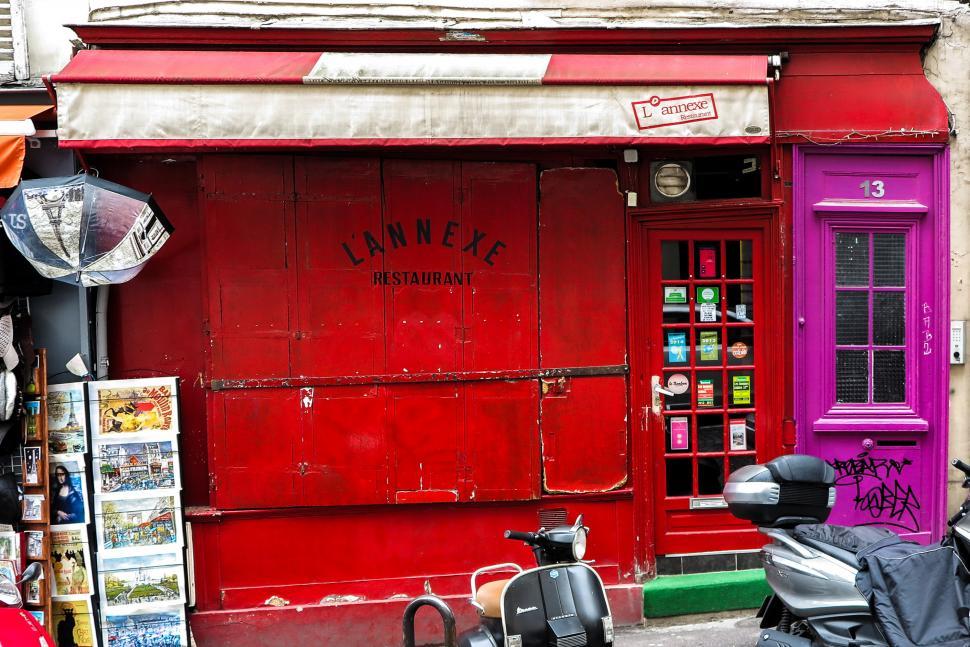 Free Image of Colorful closed restaurant 