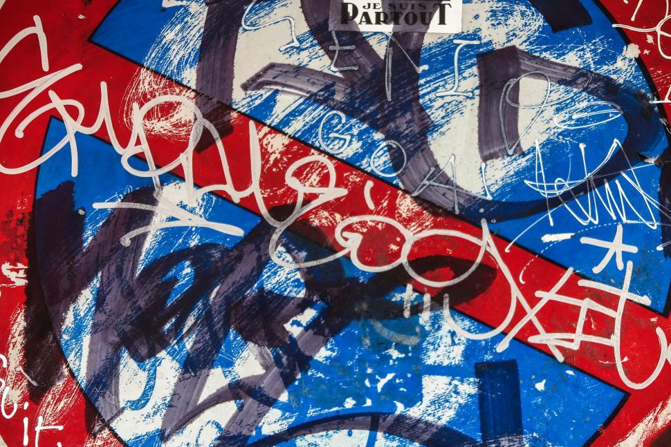 Free Image of Vandalized sign 