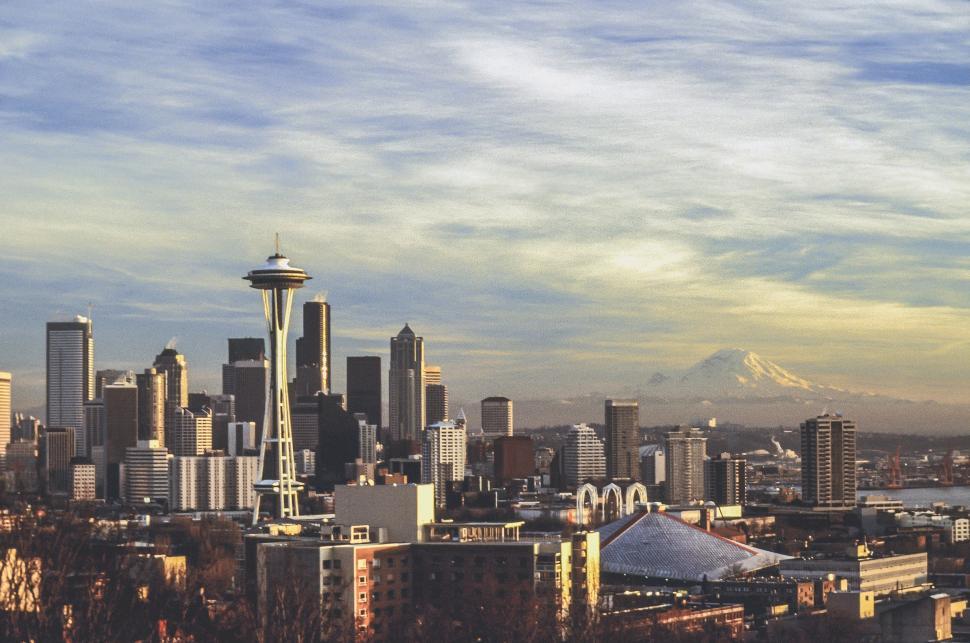 Free Image of City of Seattle Space Needle and Skyline 