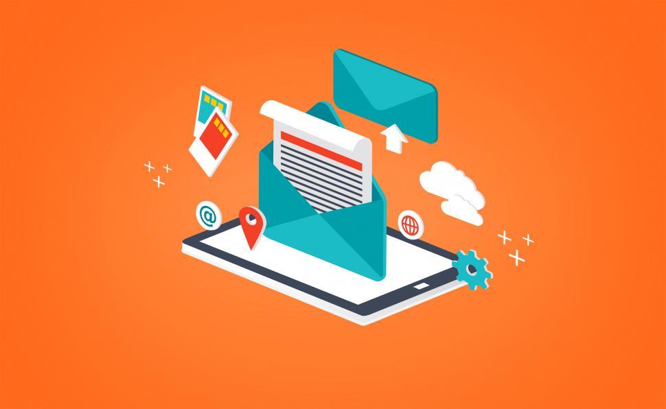 Free Image of Concept of Sending and Receiving E-mail - Isometric Design 