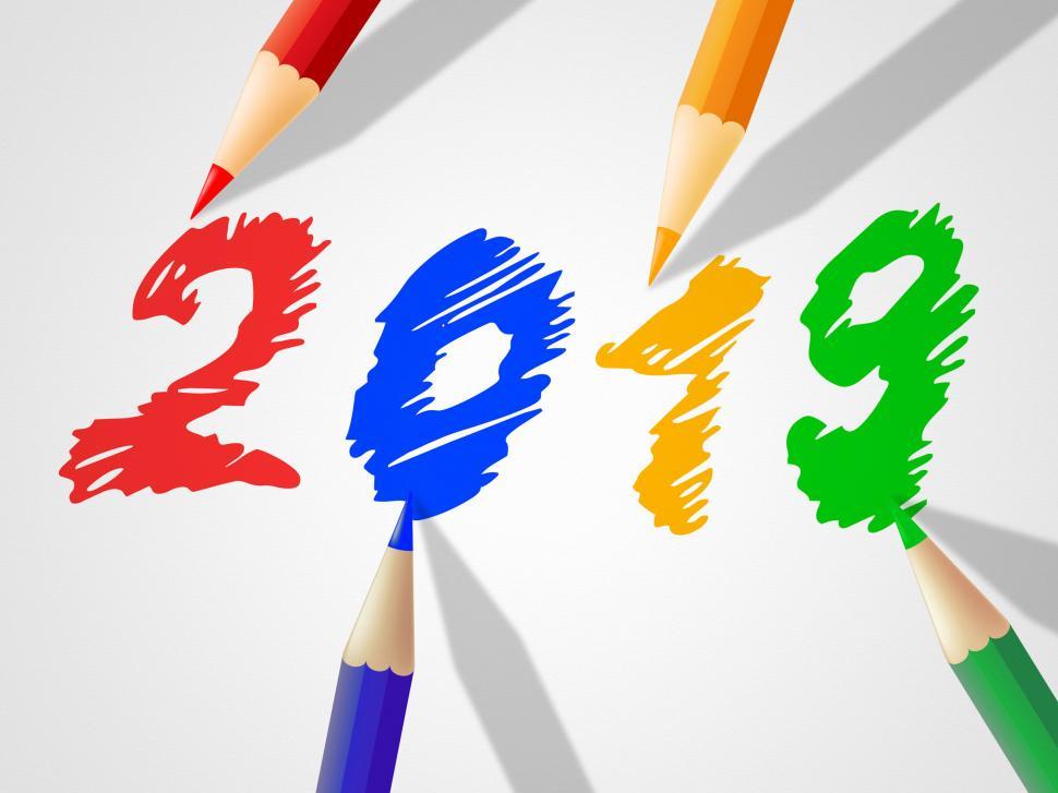 Free Image of Twenty Nineteen Indicates New Year And Annual 