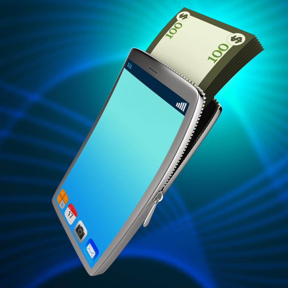 Free Image of Dollars Phone Means World Wide Web And Bank 