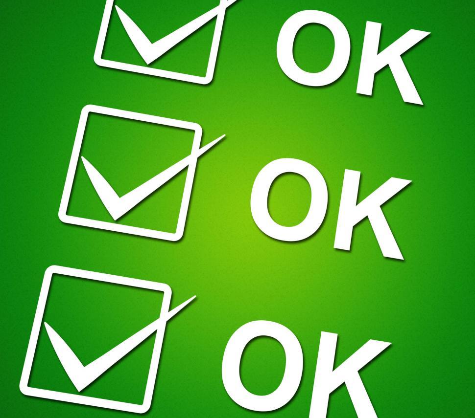Free Image of Ok Ticks Means All Right And O.K. 