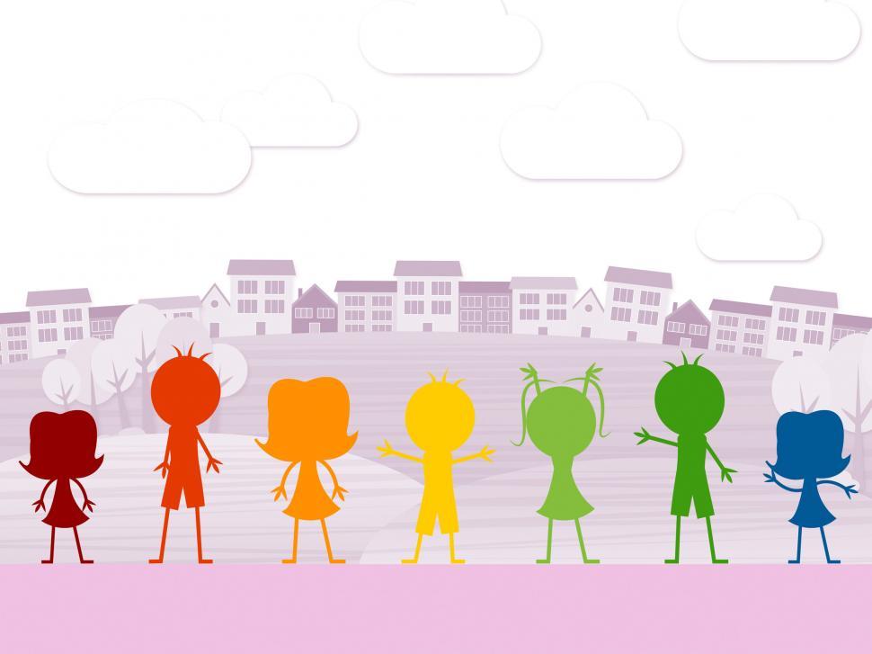 Free Image of Kids Playing Means Youths Downtown And Buildings 