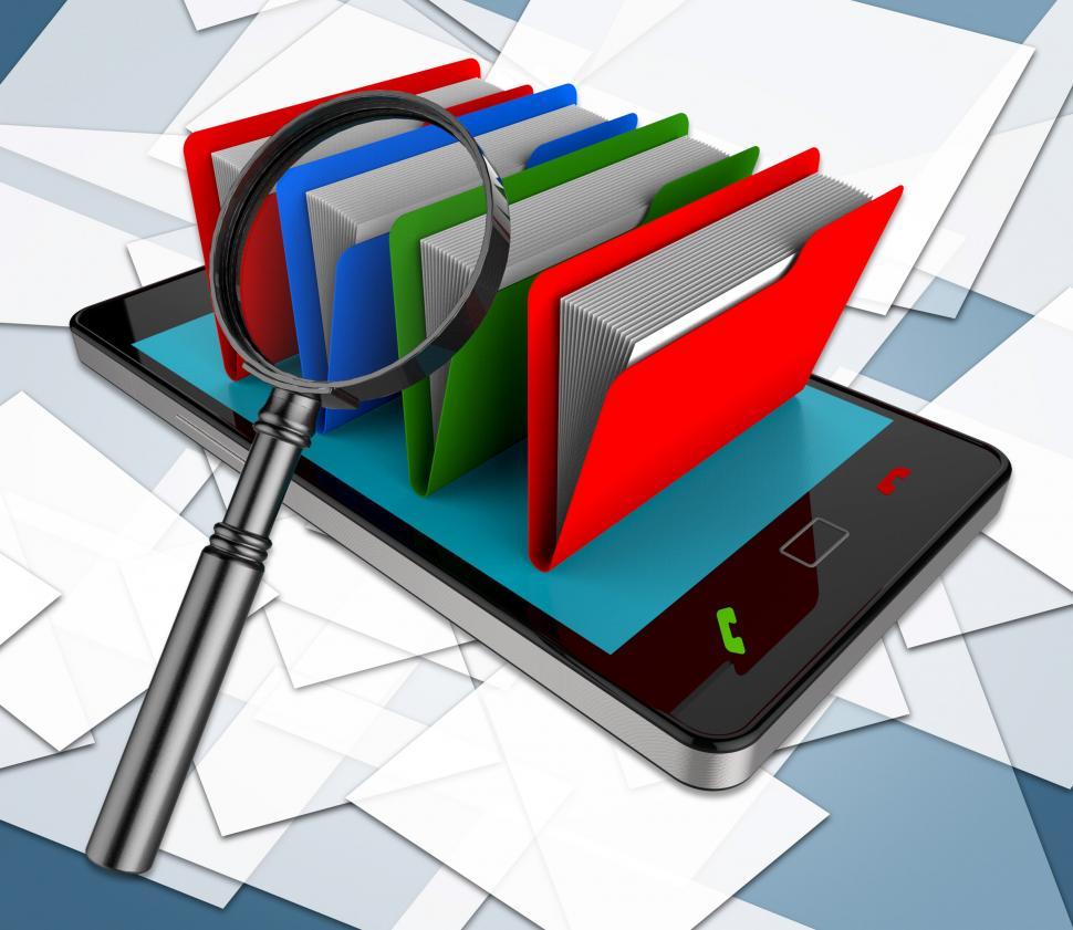 Free Image of Smartphone Files Means Fact Business And Information 