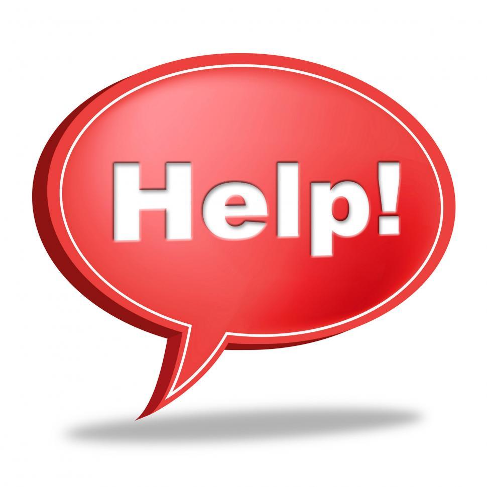 Free Image of Help Speech Bubble Indicates Answer Helped And Helping 